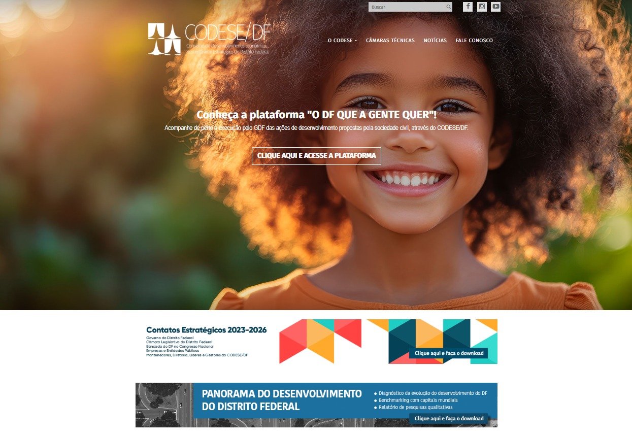 Print da home do site CODESE/DF